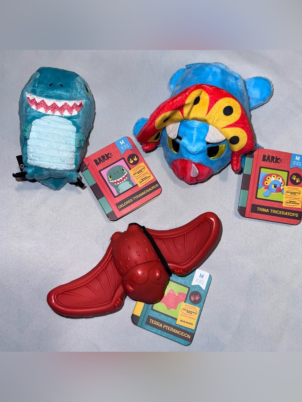 Dinosaur Bark Dog Toy Bundle, Size Medium, New with Tags